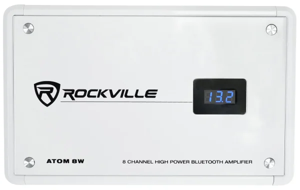 Rockville ATOM 8W 8 Channel 3500 Watt Marine/Boat Amplifier Amp w/Bluetooth - Image 2