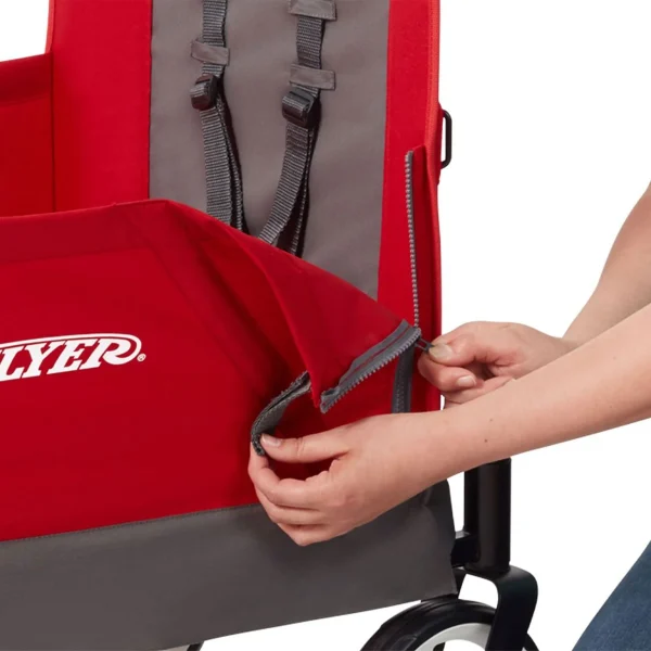 Radio Flyer Convertible Stroll N Wagon with Pull & Push Handle, Red/Black - Image 8