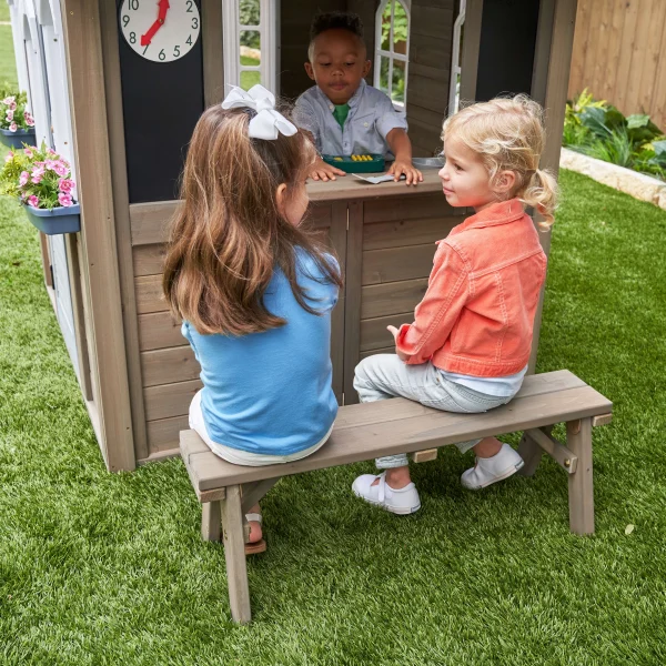 KidKraft Forestview II Wooden Outdoor Playhouse with Kitchen - Image 5