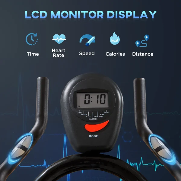 Soozier Exercise Bike, Stationary Bike for Home, Indoor Cycling Bike, Adjustable Workout Bike with Comfortable Seat Cushion and LCD Monitor - Image 3