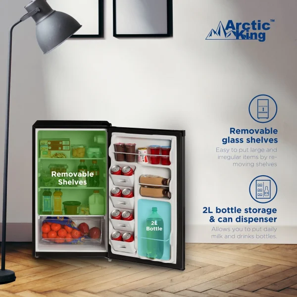 Arctic King 4.4 Cu ft One-Door No Freezer Mini Fridge, Black Stainless Steel Look E-Star, ARM44A5ASL - Image 6