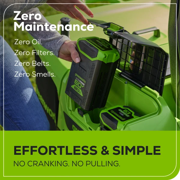 Greenworks 60V 30" CrossoverT Riding Lawn Tractor with (2) 8.0 Ah, (2) 4.0 Ah Batteries & 600-Watt Charger 7421902 - Image 8