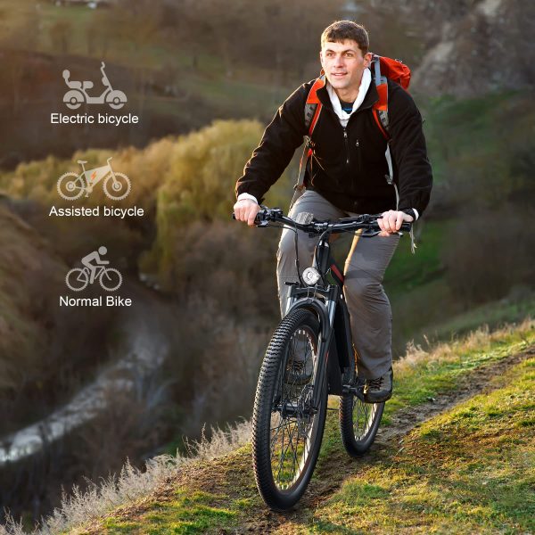 Wooken Electric Bike, Electric Bike for Adults 27.5'' E-Bikes with 500W Motor, 21.6MPH Mountain Bike with Lockable Suspension Fork, 48V 499.2WH Removable Battery, Professional 21 Speed Gears Bicycle - Image 3