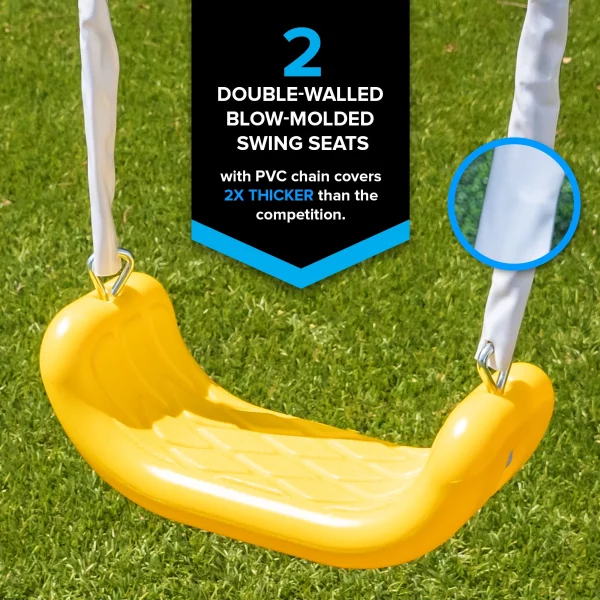 Sportspower Super Star Metal Swing Set with Saucer Swing, Glider Swing, Lifetime Warranty on Blow Molded Slide, and Bonus Anchor Kit - Image 5