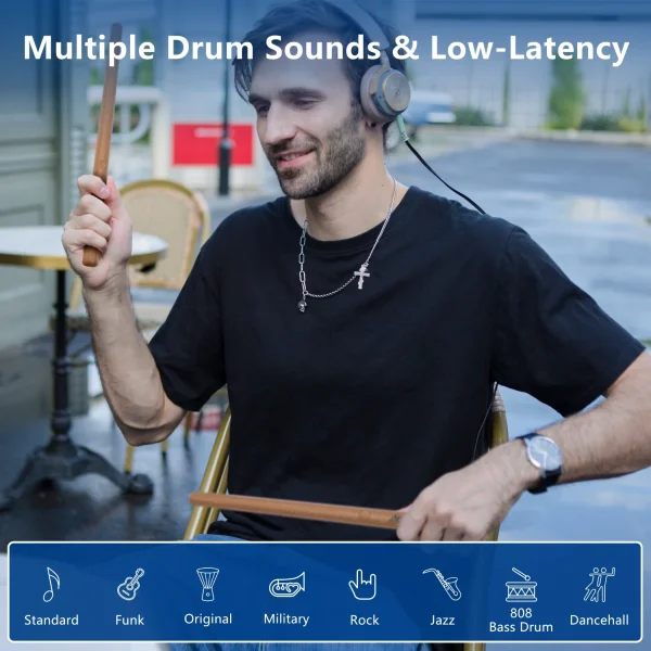 AeroBand PocketDrum 2 Plus Electric Air Drum Set Drumsticks, Pedals, Bluetooth, USB MIDI Function, for Adults, Kids, Professionals, Gift - Image 2