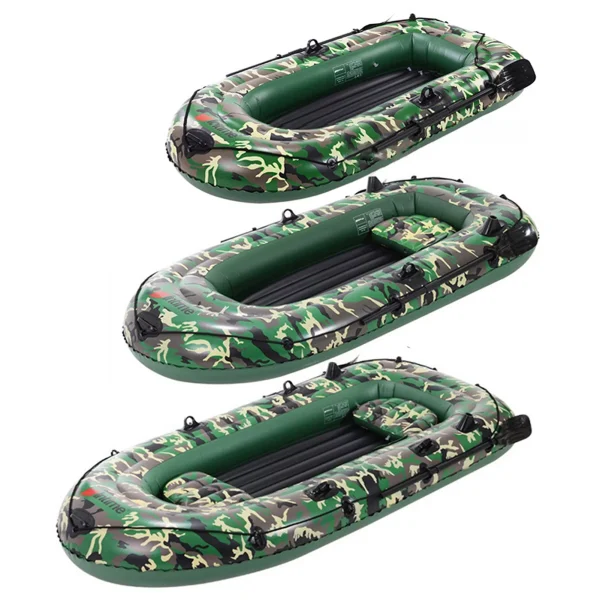 10ft 2/3/4 Person Inflatable Boat Set with Paddles Air Pump PVC Kayak Canoe Boat Set for Drifting - Image 4