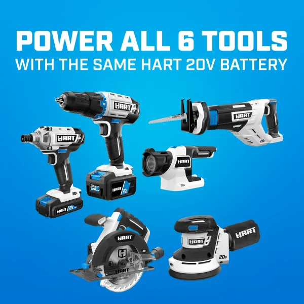 HART 20-Volt Cordless 6-Tool Combo Kit (1) 4.0Ah (1) 1.5Ah Lithium-Ion Batteries - Image 12