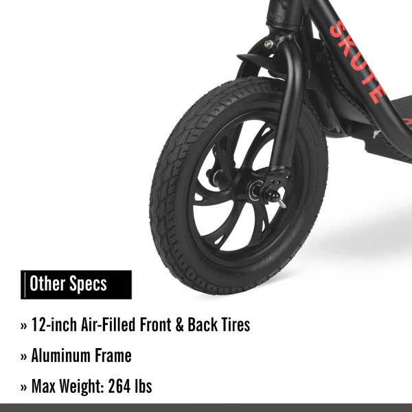 Hyper 36V Skute Commute 12 Seated Electric Scooter with Basket, 250W Motor, 13 Years+, Max Speed 15mph - Image 6