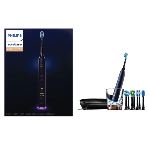 Philips Sonicare Diamondclean Smart Electric, Rechargeable Toothbrush  – 9700 Series, Lunar Blue, HX9957/51 - Image 2
