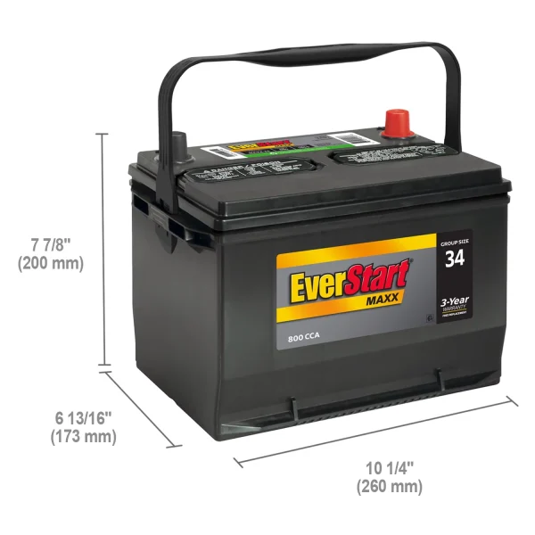 EverStart Maxx Lead Acid Automotive Battery, Group Size 34 12 Volt, 800 CCA - Image 2