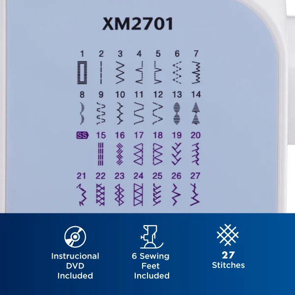 Brother XM2701 Portable, Mechanical, Full-Featured Sewing Machine with 27 Stitches - Image 11