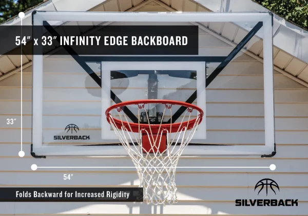 Silverback SBX 54 Wall Mounted Adjustable-Height Basketball Hoop with Quick Play Design - Image 3