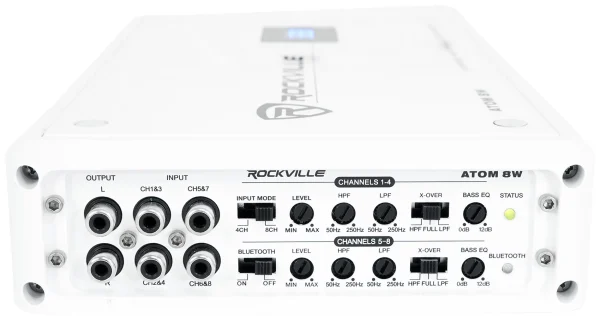 Rockville ATOM 8W 8 Channel 3500 Watt Marine/Boat Amplifier Amp w/Bluetooth - Image 5