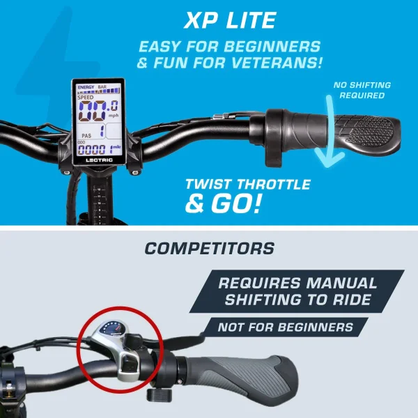 LECTRIC XP Lite Electric Bike | Adult Folding Bikes - Weighs Only 46lbs | 40+ Mile Range w/ 5 Pedal-Assist Levels | 20mph Top Speed - Class 1 and 2 eBike (Midnight Black) - Image 3